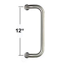 12 Inch Stainless Steel Offset Door Pull, Omnia 4019/400-US32D