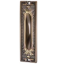 Ornate Beaded Flush Door Pull, Omnia 4297