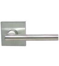 Sleek Stainless Steel Door Lever with Square Rose, Omnia #43S