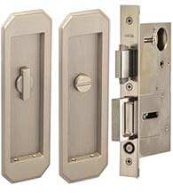 Arched 7 Inch Pocket Door Privacy Set, Omnia 7039/L