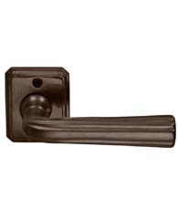 Simple Solid Brass Leverset with Rectangular Rose, Omnia 706/RT