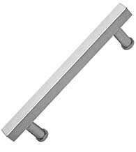 23 Inch Stainless Steel Modern Square Door Handle, Omnia 8190/400-US32D