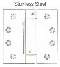 4-1/2 x 4 x Square Corners Stainless Steel Spring Hinge, Pair, PBB-SP514540-630