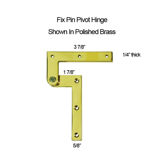 Fixed Pivot Hinge Solid Brass, Pair, Deltana PH35