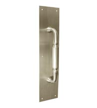 Solid Brass Heavy Duty Pull Plate 3-1/2 x 20 With 11 Inch Handle, Deltana PPH3520/DP2575