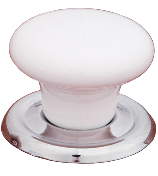 White Porcelain Flat Knob