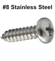 Pan Head Stainless Steel Wood or Sheet Metal Screws #8 Box of 100, Romstel SMSPP8SS