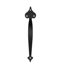 8-1/2 Inch Shooting Heart Black Iron Door Pull, Acorn RPEBP