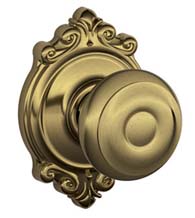 Georgian Knob With Brookshire Rose, Schlage F-GEO-BRK