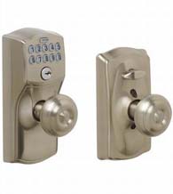 Camelot Keypad Entry Flex Lock With Georgian Knob, Schlage FE595CAMGEO