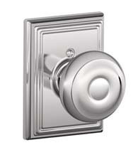Georgian Knob With Addison Rose, Schlage F-GEO-ADD