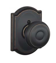 Georgian Knob With Camelot Rose, Schlage F-GEO-CAM