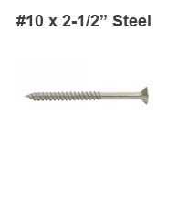 Steel Wood Screw 10 x 2-1/2 , Deltana SCWS1025