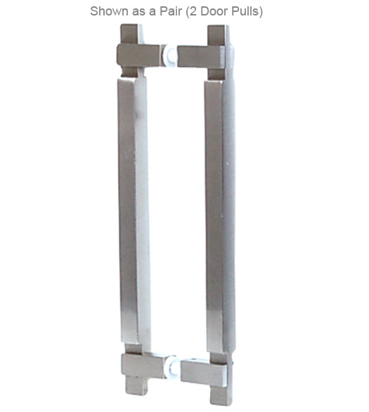 Square Stainless Steel Glass Door Pulls Pair Doorware Com