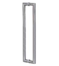 4 Foot Contemporary Glass Door Handles, Pair, Satin Stainless Steel