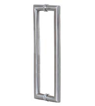 3 Foot Contemporary Glass Door Handles, Pair, Satin Stainless Steel