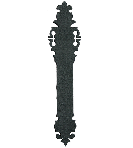 17 Inch Warwick Rough Iron Push Plate, Acorn WNDBP