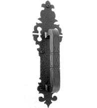 12 Inch Warwick Escutcheon Rough Iron Pull, Acorn WP9BP