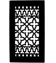 14 Inch x 8 Inch Cast Iron Register Without Screw Holes, Acorn GL4BG