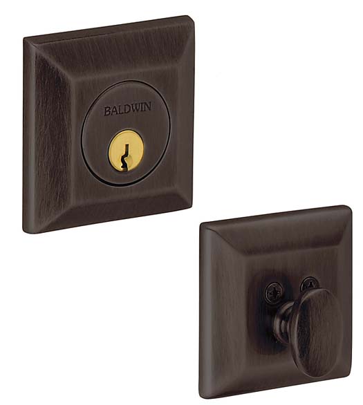 Single Cylinder Squared Grade 1 Deadbolt, Baldwin 8254