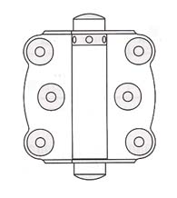 3 x 3 Full Surface Screen Door Spring Hinge, Pair, Bommer 2100