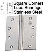 4-1/2 x 4-1/2 Stainless Steel Hinge with Lube Bearings, Bommer LB8002-450-630
