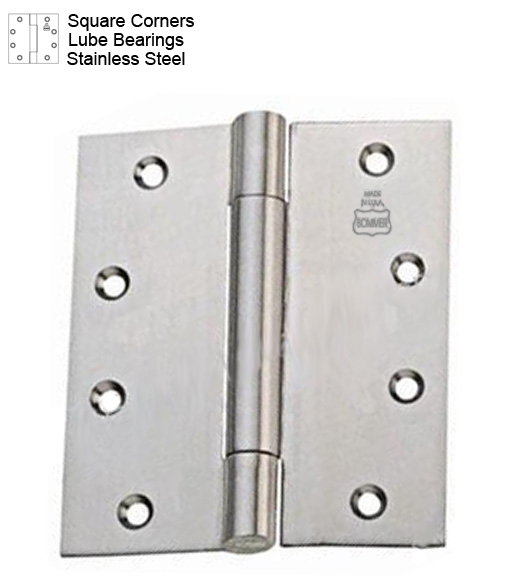 41/2 x 4 Stainless Steel Hinge with Lube Bearings, Bommer LB8002454630