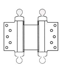 6 Inch Half Surface Double Acting Spring Hinge With Ball Tips, Pair, Bommer CL3023-6