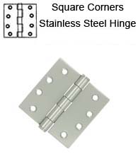 4 x 4  Residential Stainless Steel Hinge, Pair, Deltana SS44U32D-R