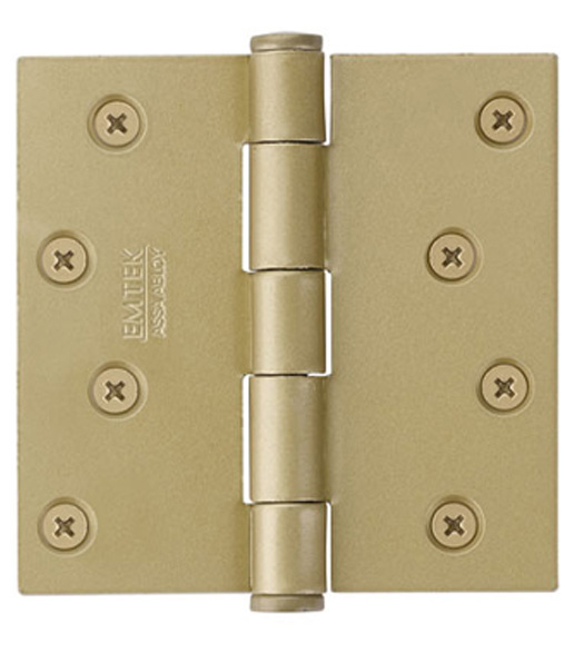 4 x 4 Satin Brass Hinge, Pair, Emtek 91014US4