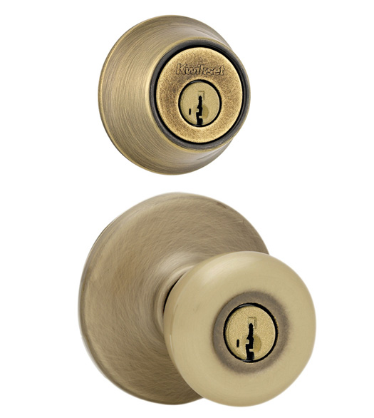 Apartment Keyed Tylo Knob With Single Cylinder Deadbolt, Kwikset 690T