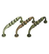 Vintage Finish Beaded Cabinet Pull, Omnia 9441/89
