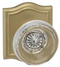 Contemporary Glass Knob With Arched Rose, Omnia 566AR
