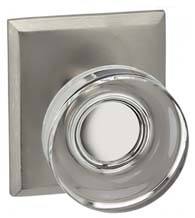 Clear Door Knob with Rectangle Plate, Omnia 936RT