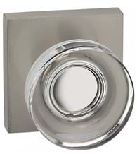 Clear Door Knob with Square Plate, Omnia 936SQ