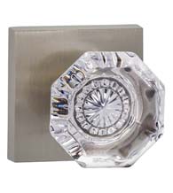 Clear Glass Square Rose Knobset, Omnia 955SQ
