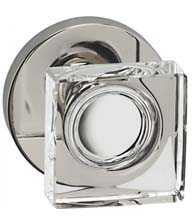 Modern Square Glass Door Knobset, Omnia 956MD
