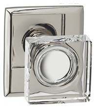 Square Clear Glass Door Knobset, Omnia 956RT