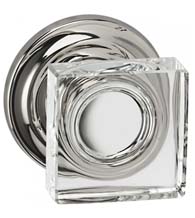 Traditional Square Glass Door Knobset, Omnia 956TD