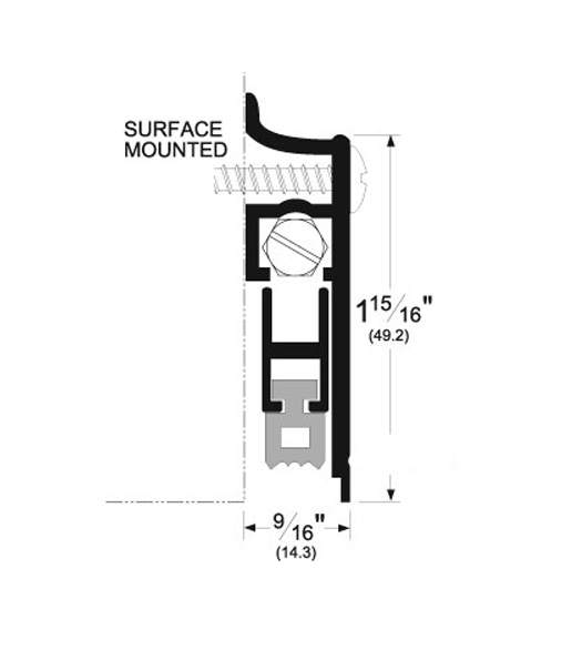 36 Inch Automatic Door Bottom Seals, Pemko 412DRL36