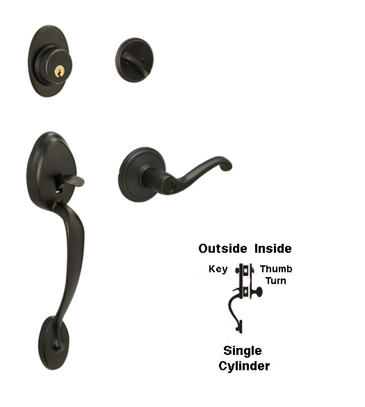 Plymouth Single Cylinder Handleset, Schlage F60PLY