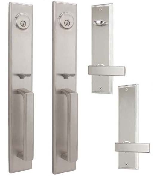 Weslock Satin Nickel Double Door Handlesets, WES06691x06695