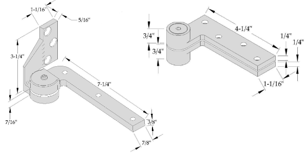 ABH 0117 Interior Door Pivot Set Size
