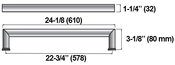 AHI SIG409-610 Contemporary Stainless Steel Door Pull Size