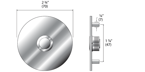 HUBER 4 Position Rectangular Genuine Metal Call Button With Polycarbonate Nameplate 2.Polycarbonate Name Shield