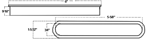 Canaropa JNF-312 Stainless Steel Flush Pull Dimensions