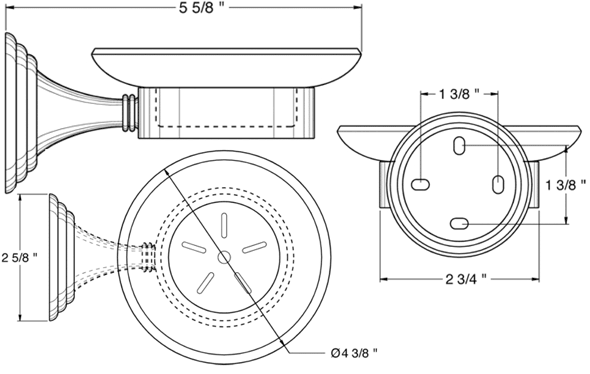 Deltana 98C2012 Soap Holder with Glass Specifications