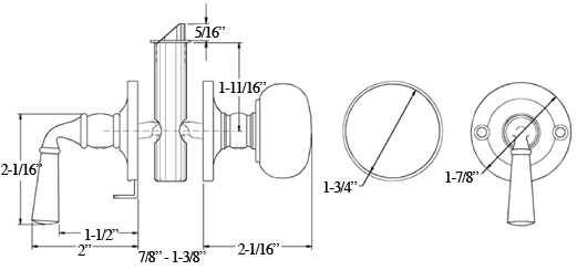 Deltana SDL980 Screen Door Latch Set Specifications