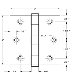 Deltana SS33U Hinge Specifications