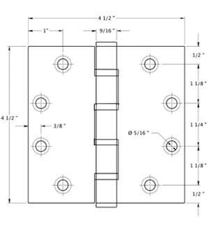Deltana SS45BU32 Hinge Specifications